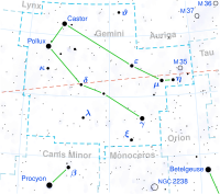 Gemini constellation map