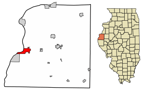 Location of Hamilton in Hancock County, Illinois.