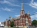 Holy Trinity Church in Coldwater, front and western side