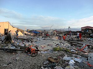 Homes destroyed by Typhoon Bopha in Cateel, Davao Oriental