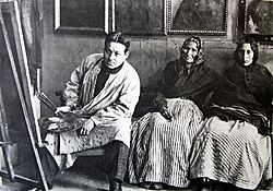 Isidre Nonell with two women