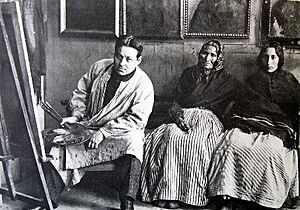 Isidre Nonell with two women