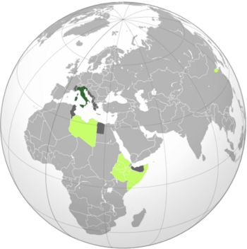 All territory ever controlled by Fascist Italy: *      Kingdom of Italy *      Possessions and colonies before World War II *      Occupied territory and protectorates during World War II 