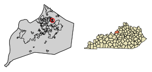 Location of Meadow Vale in Jefferson County, Kentucky