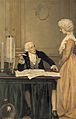 Lavoisier explaining to his wife the result of his experimen Wellcome V0018151