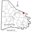 Map of Gastonville, Washington County, Pennsylvania Highlighted