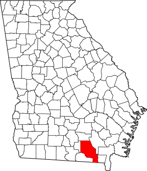 Map of Georgia highlighting Clinch County