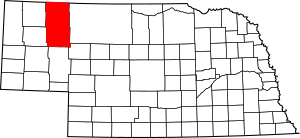 Map of Nebraska highlighting Sheridan County