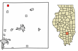 Location of Vernon in Marion County, Illinois.