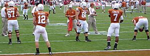 McCoy and Chiles in pre-game warmups Red River Shootout 2007 crop2