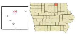 Location of Stacyville, Iowa