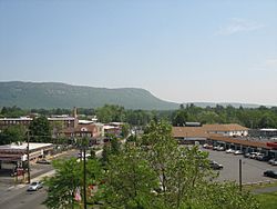 View of Mount Tom from the center of Easthampton