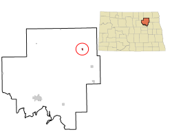 Location of Edmore, North Dakota