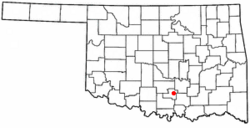 Location of Sulphur, Oklahoma