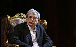 Orhan Pamuk in Rustaveli Theatre, Tbilisi, Georgia, 2014