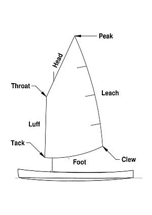 Parts of a 4 sided mainsail