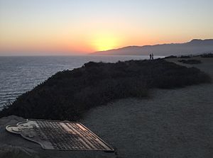 Point Dume Monument at sunset