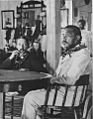 Robert Louis Stevenson and Kalakaua in the King's boathouse (PP-96-14-008)