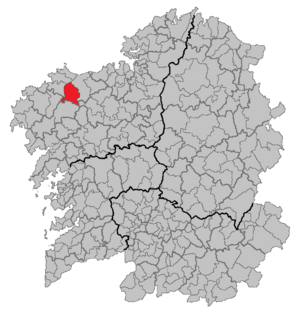 Location of Coristanco within Galicia