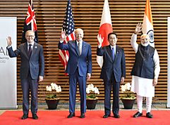 The Prime Minister, Shri Narendra Modi at the QUAD Leaders’ Family Photo, in Tokyo, Japan on May 24, 2022