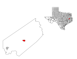 Location of Groveton in Trinity County