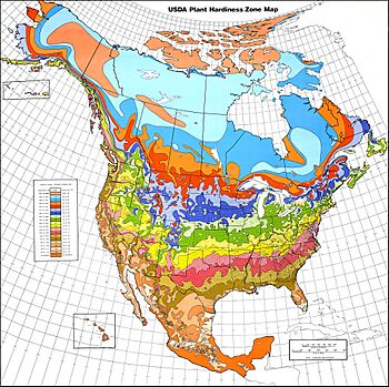 USDA Hardiness zone map