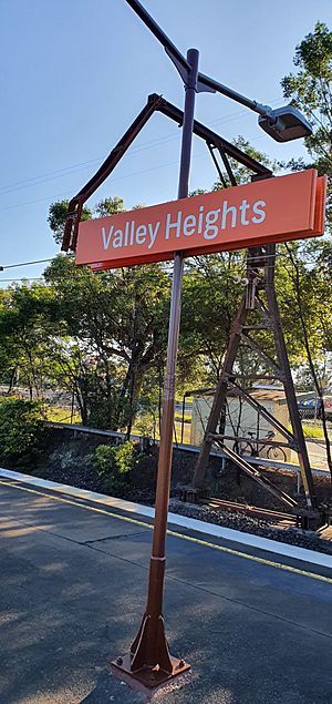Valley Heights train station sign