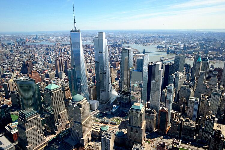 Aerial view of the World Trade Center site