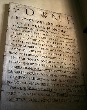0111 - Milano - Sant'Ambrogio Lastra tombale Ludovico II (+ 875) - Foto Giovanni Dall'Orto 25-Apr-2007