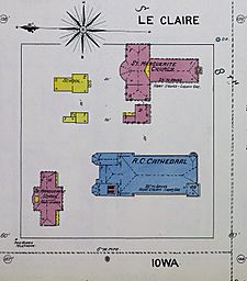 1892 Sanborn Fire Insurance Map - Catholic Cathedral property - Davenport, Iowa