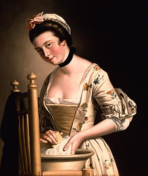 A Woman doing Laundry by Henry Robert Morland