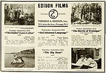 Advertisement for four Edison films released in September 1911