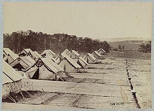 After the battle ended, 20,000 wounded soldiers were cared for in a tent hospital at Camp Letterman. The Tyson Brothers photographed this hospital in August 1863 LOC 9157937275.jpg