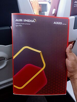 Air India new aircraft Airbus A320 safety instruction booklet