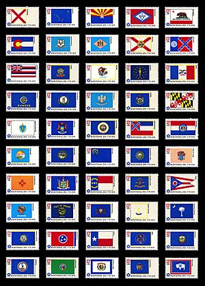 American Bicentennial Flag Series of 1976 U.S. stamps