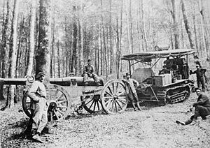Artillery tractor in France Vosges Spring 1915
