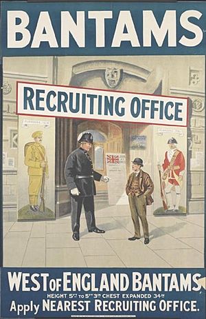 Bantams recruiting poster WWI