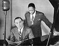 Benny Goodman and Charlie Christian (1941-04 photo at Carl Fischer studio)