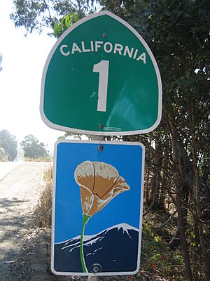 California State Route 1 All American Road sign
