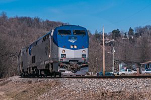 Amtrak Capitol Limited passing through Coulter in 2019