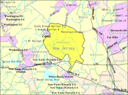 Census Bureau map of Tewksbury Township, New Jersey