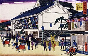 Dai-ichi no Gekijō Shintomi-za from Tōkyō Meisho by Hiroshige Utagawa III