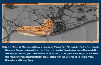 Detail of Plan de Manila su Bahia y Puerto de Cavite Depicting Binondo Tondo and Isla de Balut in 1787