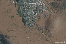 EO-1 ALI image of the flooding in Rockhampton (close-up)