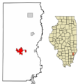 Edwards County Illinois Incorporated and Unincorporated areas Albion Highlighted