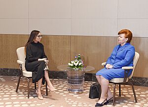 First Vice-President Mehriban Aliyeva meets with former Latvian President 02
