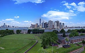 Fort Jay Governors Island and Lower Manhattan skyline