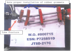 Fractured inlet tube from Dana Air