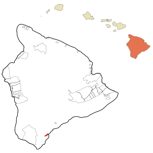 Location in Hawaiʻi County and the state of Hawaiʻi