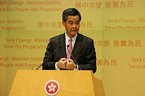 Hong Kong Chief Executive Leung Chun-ying's first policy address 03